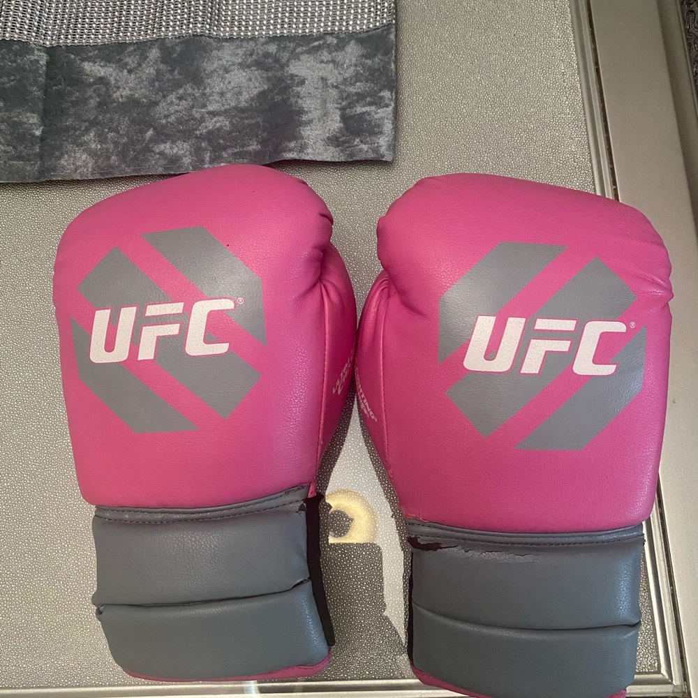 Pink UFC boxing gloves